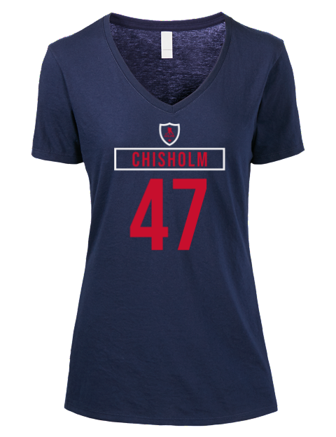 Away Jersey Declan Chisholm Premium Ladies V-Neck T-Shirt | Swagsta