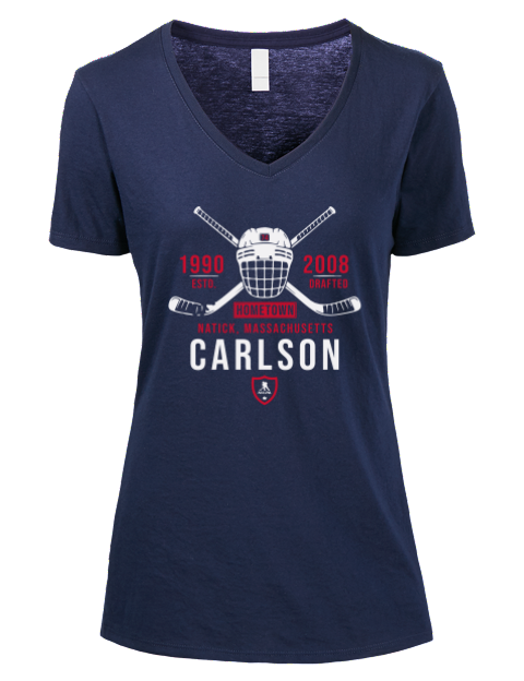 Heritage John Carlson Premium Ladies V-Neck T-Shirt | Swagsta