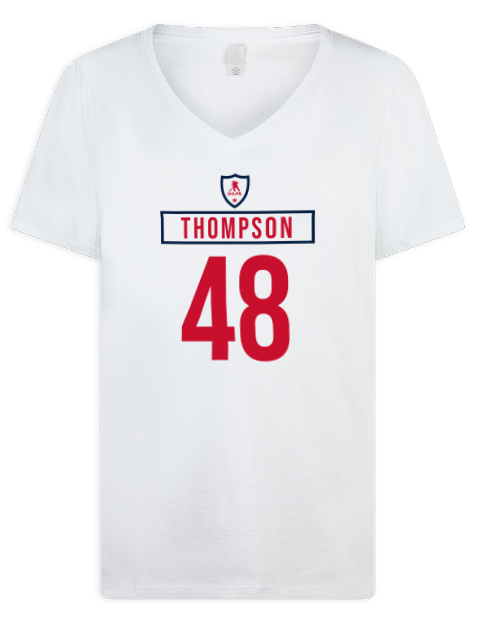Home Jersey Logan Thompson Premium Ladies V-Neck T-Shirt | Swagsta