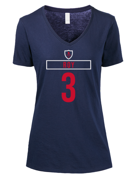 Away Jersey Matt Roy Premium Ladies V-Neck T-Shirt | Swagsta