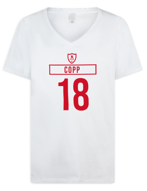 Home Jersey Andrew Copp Premium Ladies V-Neck T-Shirt | Swagsta
