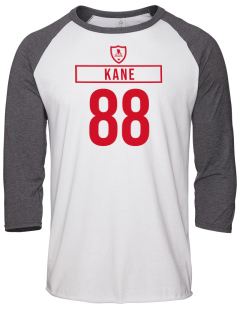 Home Jersey Patrick Kane Unisex Premium Three-Quarter Raglan T-Shirt | Swagsta