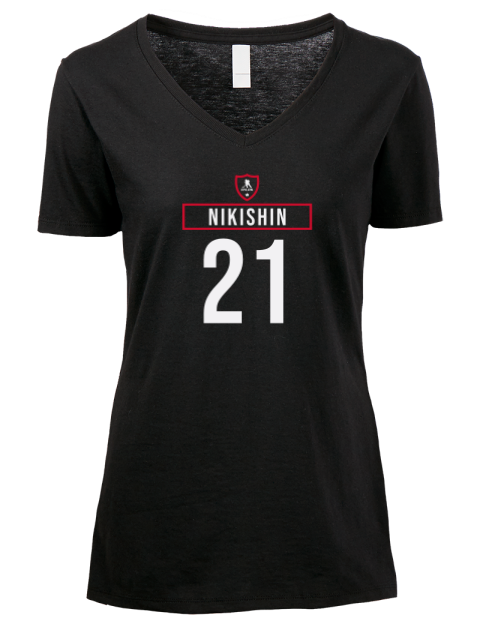 Away Jersey Alexander Nikishin Premium Ladies V-Neck T-Shirt | Swagsta
