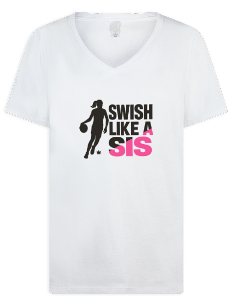 Swish Sis She Got Game Premium Ladies V-Neck T-Shirt | Swagsta
