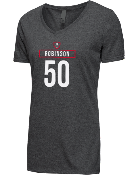 Away Jersey Eric Robinson Premium Ladies V-Neck T-Shirt | Swagsta