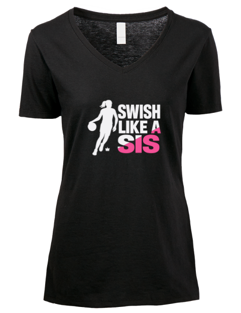 Like Sis She Got Game Premium Ladies V-Neck T-Shirt | Swagsta