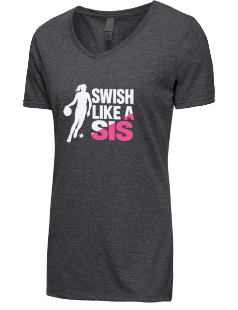 Like Sis She Got Game Premium Ladies V-Neck T-Shirt | Swagsta