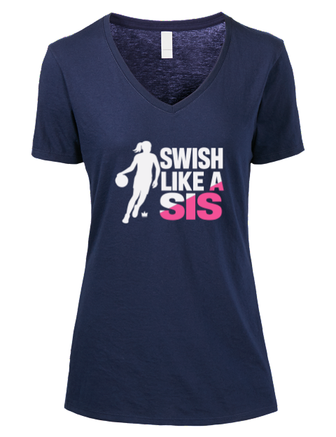 Like Sis She Got Game Premium Ladies V-Neck T-Shirt | Swagsta