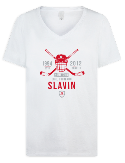 Classic Heritage Jaccob Slavin Premium Ladies V-Neck T-Shirt | Swagsta