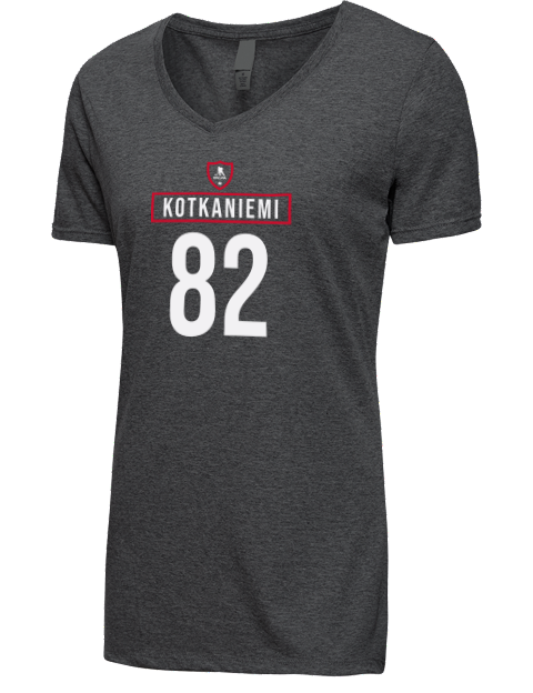 Away Jersey Jesperi Kotkaniemi Premium Ladies V-Neck T-Shirt | Swagsta