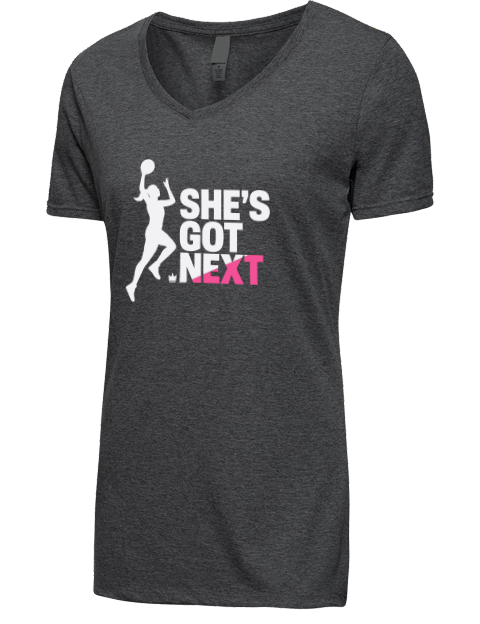 She’s Got Next She Got Game Premium Ladies V-Neck T-Shirt | Swagsta