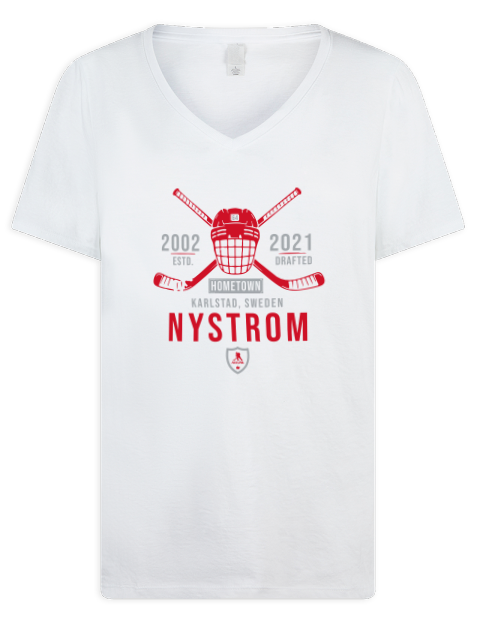 Classic Heritage Joel Nystrom Premium Ladies V-Neck T-Shirt | Swagsta