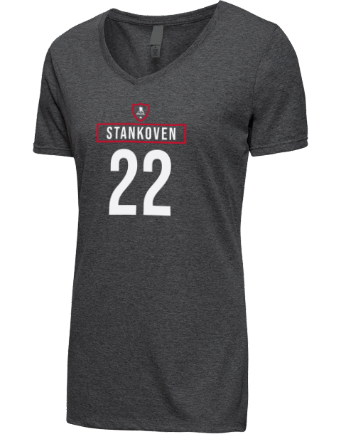 Away Jersey Logan Stankoven Premium Ladies V-Neck T-Shirt | Swagsta