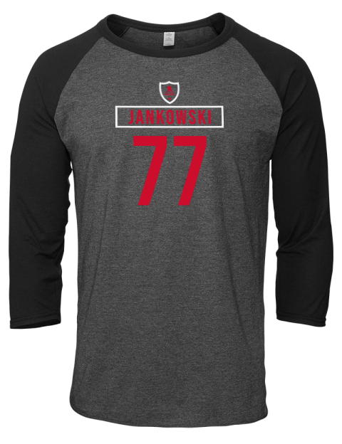 Home Jersey Mark Jankowski Unisex Premium Three-Quarter Raglan T-Shirt | Swagsta