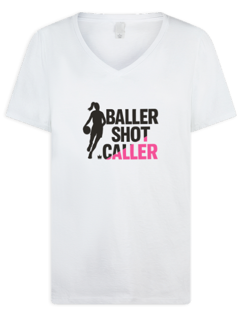 Baller She Got Game Premium Ladies V-Neck T-Shirt | Swagsta