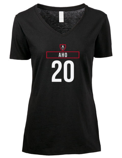 Away Jersey Sebastian Aho Premium Ladies V-Neck T-Shirt | Swagsta