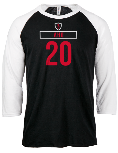 Home Jersey Sebastian Aho Unisex Premium Three-Quarter Raglan T-Shirt | Swagsta