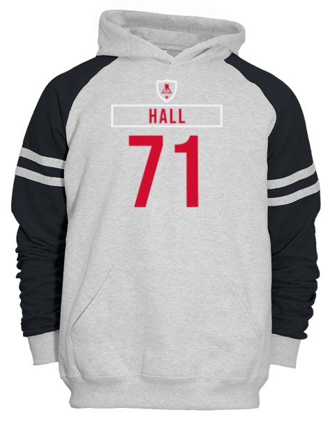 Home Jersey Taylor Hall Unisex Varsity Color-Block Hooded Sweatshirt | Swagsta
