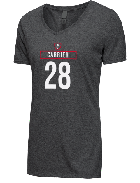 Away Jersey William Carrier Premium Ladies V-Neck T-Shirt | Swagsta