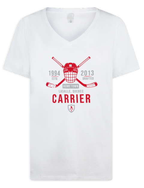 Classic Heritage William Carrier Premium Ladies V-Neck T-Shirt | Swagsta