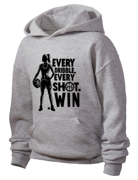 Every Dribble Every Shot, Win She Got Game Youth Hooded Sweatshirt | Swagsta