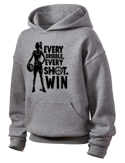 Every Dribble Every Shot, Win She Got Game Youth Hooded Sweatshirt | Swagsta