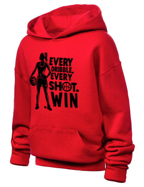 Every Dribble Every Shot, Win She Got Game Youth Hooded Sweatshirt | Swagsta