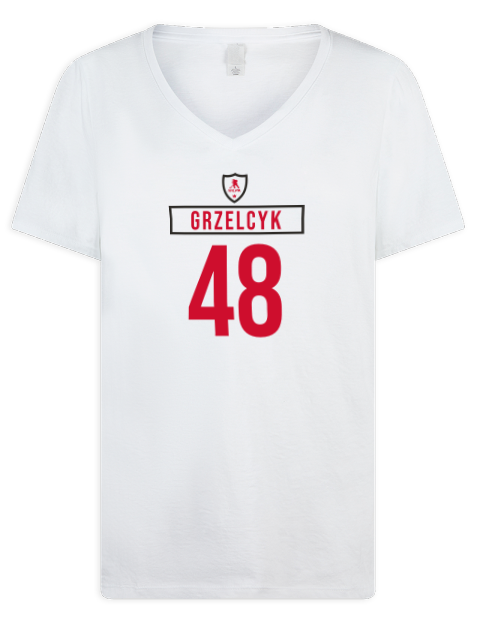 Home Jersey Matt Grzelcyk Premium Ladies V-Neck T-Shirt | Swagsta