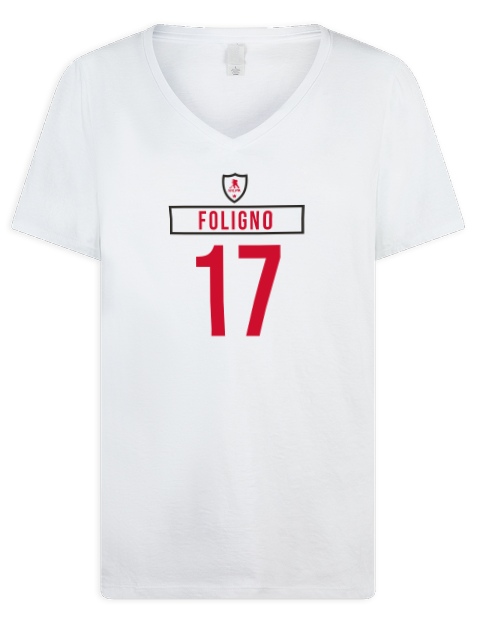 Home Jersey Nick Foligno Premium Ladies V-Neck T-Shirt | Swagsta