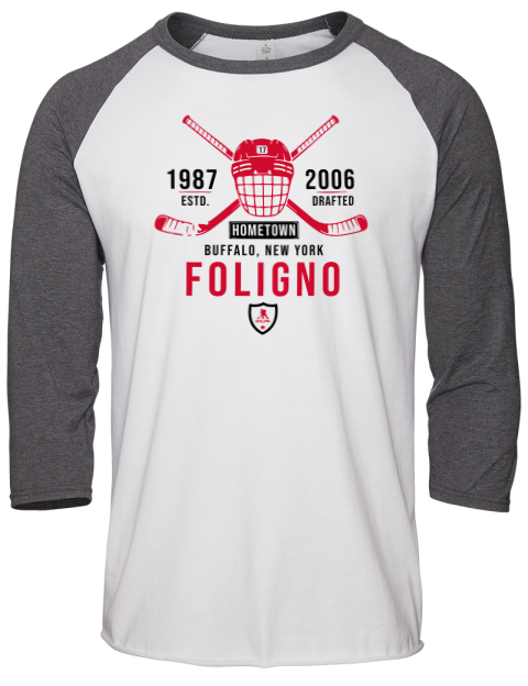 Classic Heritage Nick Foligno Unisex Premium Three-Quarter Raglan T-Shirt | Swagsta