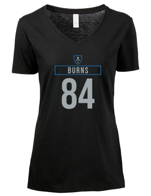 Away Jersey Brent Burns Premium Ladies V-Neck T-Shirt | Swagsta