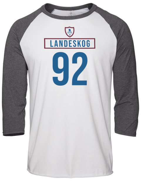 Home Jersey Gabriel Landeskog Unisex Premium Three-Quarter Raglan T-Shirt | Swagsta