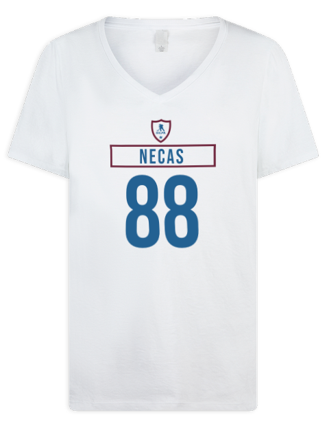 Home Jersey Martin Necas Premium Ladies V-Neck T-Shirt | Swagsta