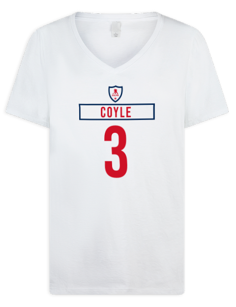 Home Jersey Charlie Coyle Premium Ladies V-Neck T-Shirt | Swagsta