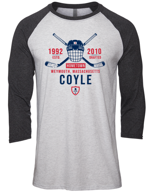 Classic Heritage Charlie Coyle Unisex Premium Three-Quarter Raglan T-Shirt | Swagsta