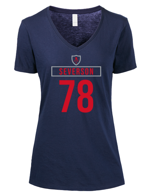 Away Jersey Damon Severson Premium Ladies V-Neck T-Shirt | Swagsta