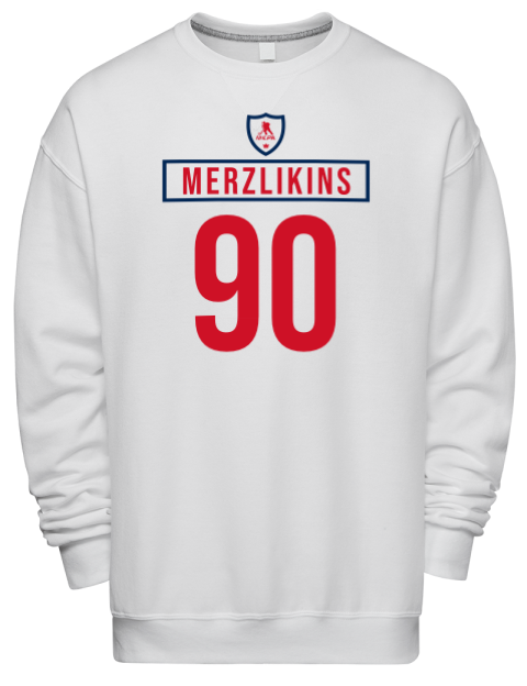 Home Jersey Elvis Merzlikins Premium Unisex Crewneck Sweatshirt | Swagsta