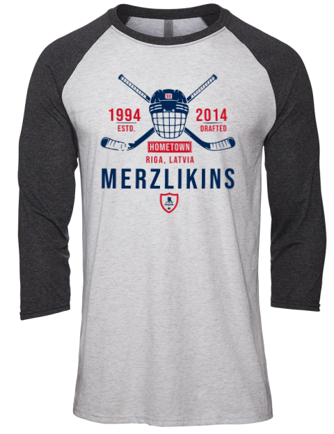 Classic Heritage Elvis Merzlikins Unisex Premium Three-Quarter Raglan T-Shirt | Swagsta