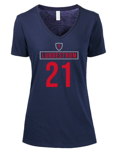 Away Jersey Isac Lundestrom Premium Ladies V-Neck T-Shirt | Swagsta
