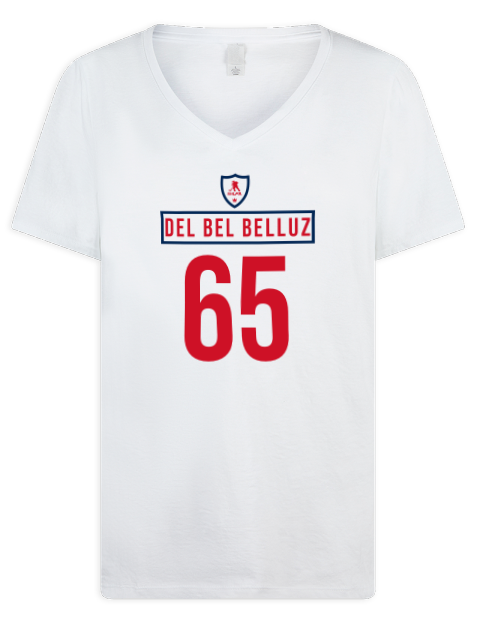 Home Jersey Luca Del Bel Belluz Premium Ladies V-Neck T-Shirt | Swagsta