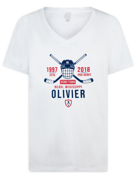 Classic Heritage Mathieu Olivier Premium Ladies V-Neck T-Shirt | Swagsta