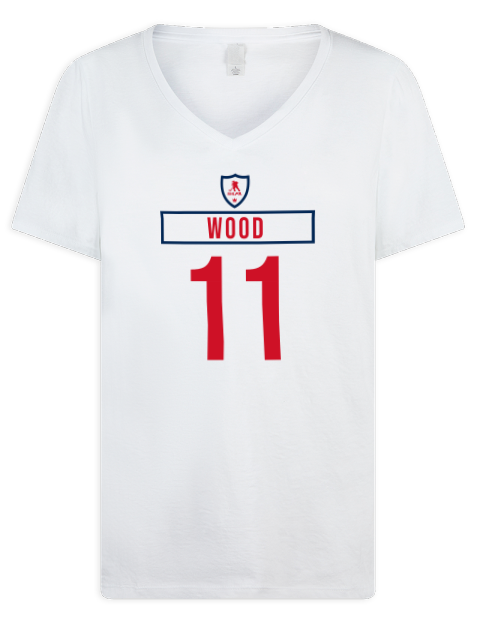 Home Jersey Miles Wood Premium Ladies V-Neck T-Shirt | Swagsta