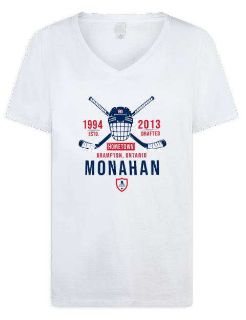 Classic Heritage Sean Monahan Premium Ladies V-Neck T-Shirt | Swagsta