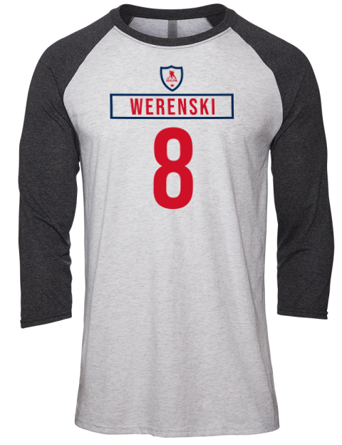 Home Jersey Zachary Werenski Unisex Premium Three-Quarter Raglan T-Shirt | Swagsta