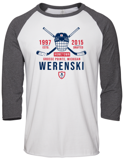 Classic Heritage Zachary Werenski Unisex Premium Three-Quarter Raglan T-Shirt | Swagsta