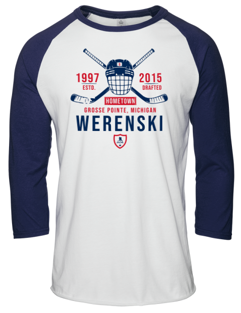 Classic Heritage Zachary Werenski Unisex Premium Three-Quarter Raglan T-Shirt | Swagsta
