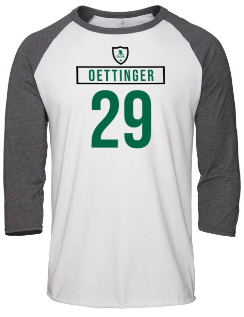 Home Jersey Jake Oettinger Unisex Premium Three-Quarter Raglan T-Shirt | Swagsta