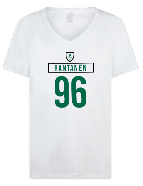 Home Jersey Mikko Rantanen Premium Ladies V-Neck T-Shirt | Swagsta