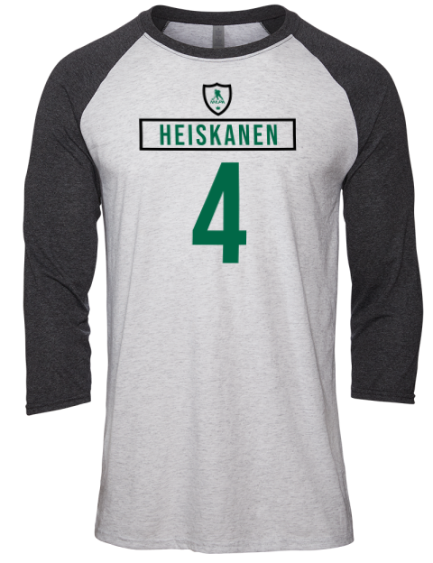 Home Jersey Miro Heiskanen Unisex Premium Three-Quarter Raglan T-Shirt | Swagsta