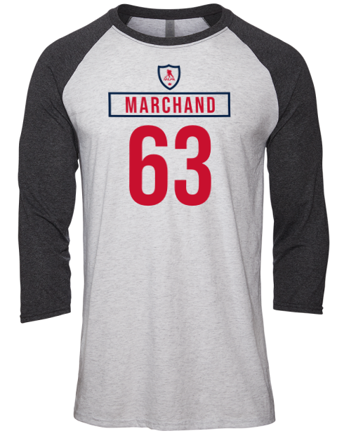 Home Jersey Brad Marchand Unisex Premium Three-Quarter Raglan T-Shirt | Swagsta